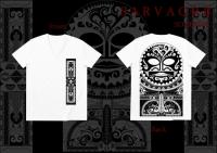 Tiki Mask Tribal / Short Sleeve VネックTシャツ (White)