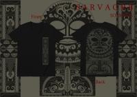 Tiki Mask Tribal / Short Sleeve VネックTシャツ (Black)