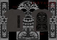 Tiki Mask Tribal / Short Sleeve UネックTシャツ (M・Black)