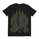 Spiral Lotus / Short Sleeve VネックTシャツ (Black)