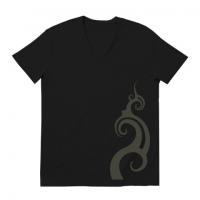 Spiral Lotus / Short Sleeve VネックTシャツ (Black)
