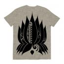 Spiral Lotus / Short Sleeve VネックTシャツ (Grey)