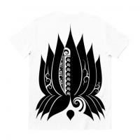 Spiral Lotus / Short Sleeve VネックTシャツ (White)