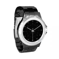 Cosmosys / ラインストーン ブラックエナメル 腕時計 [Roman] (Black-Grey)